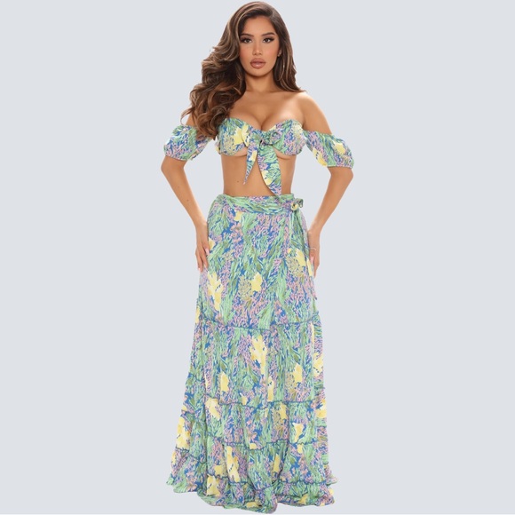 Floral Maxi Skirt Set - Picture 1 of 6